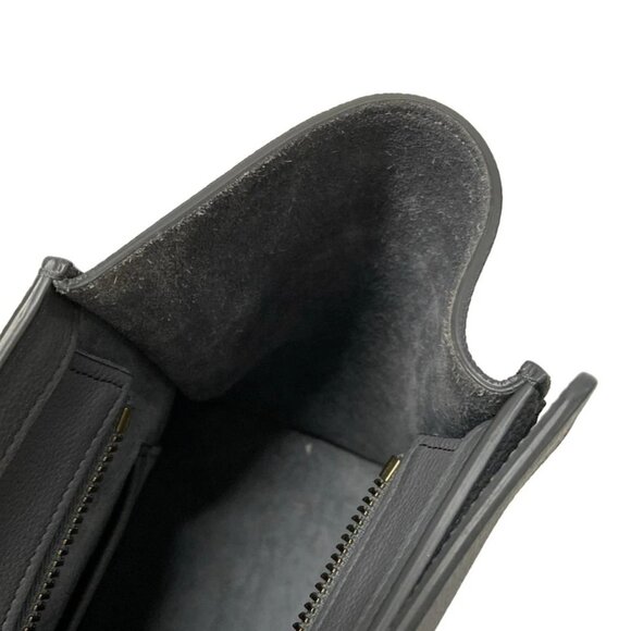 Auth CELINE Luggage Micro Shopper - Gray Leather Handbag - Picture 13 of 15